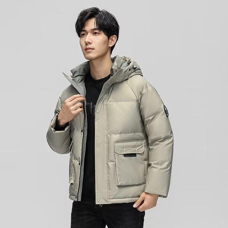 Down Jacket Men s and Women s Winter Hooded Thickened Warm New Casual Loose Large Size XL хаки
