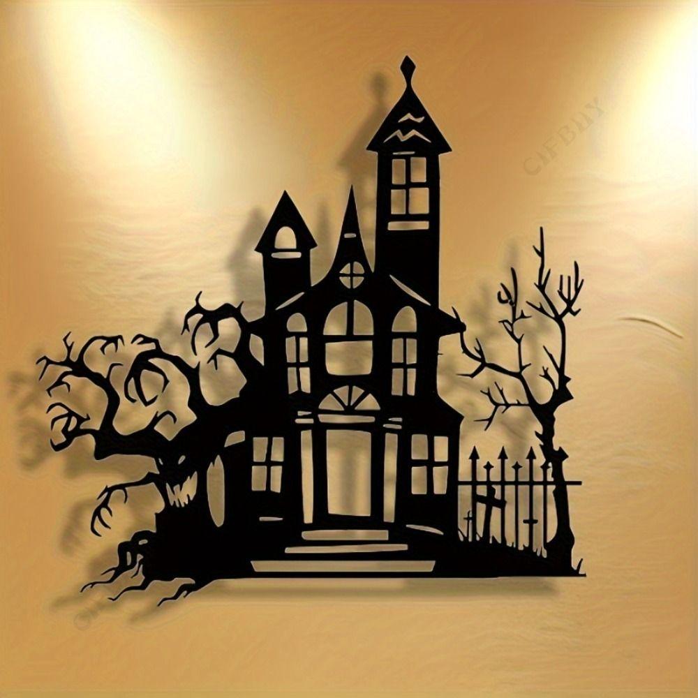 Arte de Parede de Fantasma de Halloween Decoração de Casa de Metal