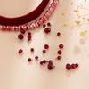 Collana gotica in flanella con perle macchiate di sangue, Collare girocollo gotico di Halloween con frange di cristallo gocciolanti sangue