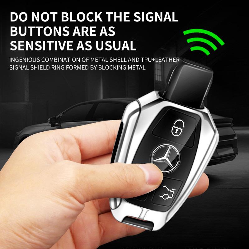 CQZ1 Alloy Style Car Key Case Cover Shell Fob Key Case Waterproof Durable For Mercedes Benz A B G R Class GLA GLK W176 W204 W251 W463