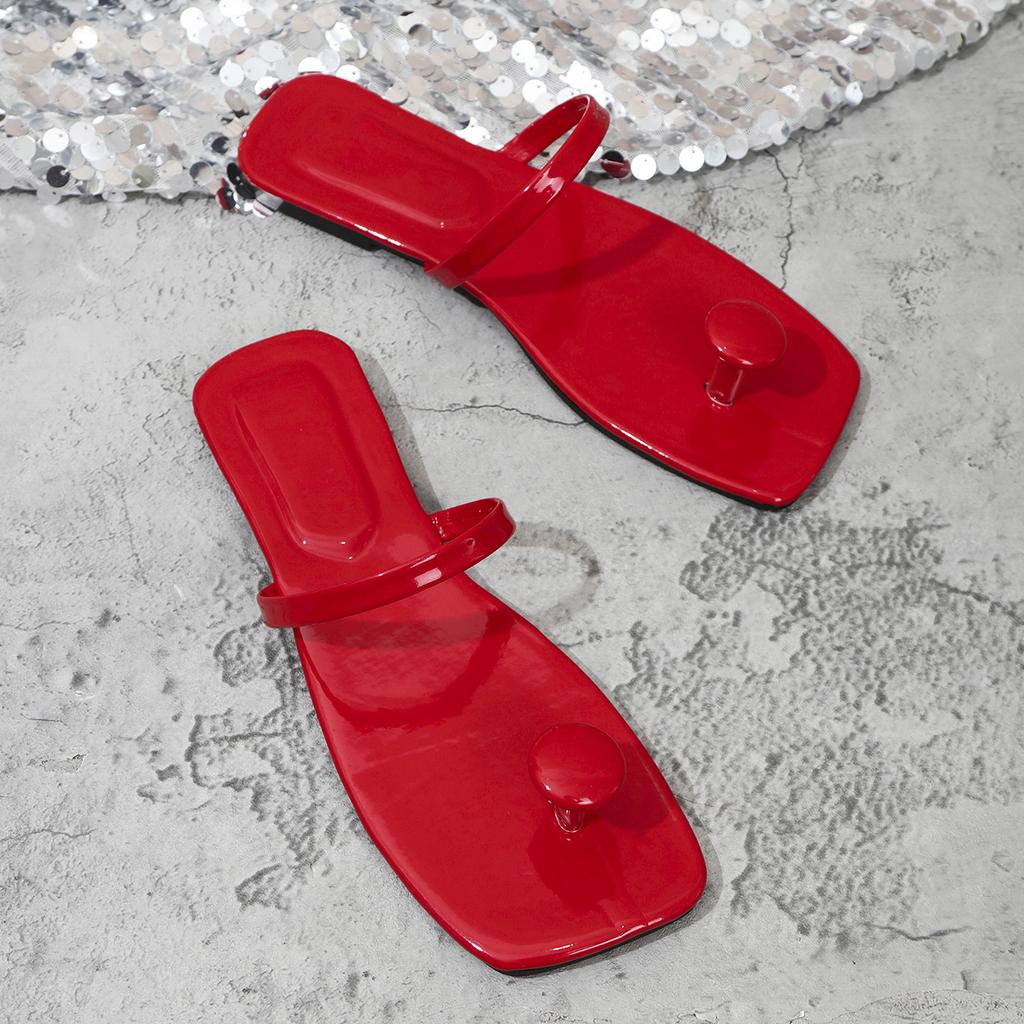 Fashion 2024 Fashion Shoes for Women Square Toe Women Slippers Summer Solid Color Shoes Ladies or Thin Heels Zapatos De Mujer