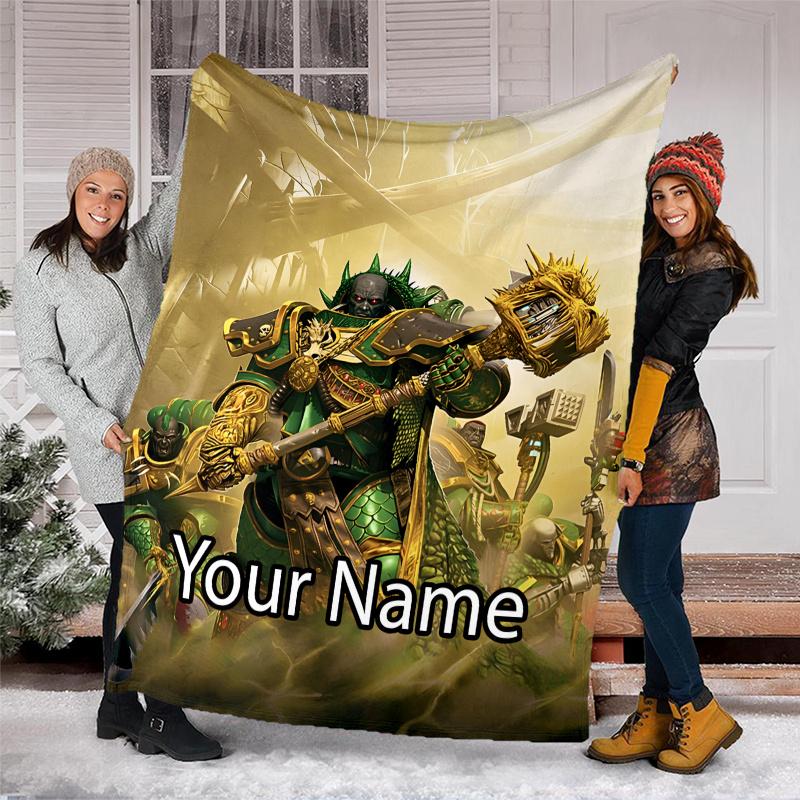 Custom Name Total War Warhammer Theme Printed Blanket - Perfect for Couch, Bed, Travel & Outdoor Use | Machine Washable, Cozy & Durable.