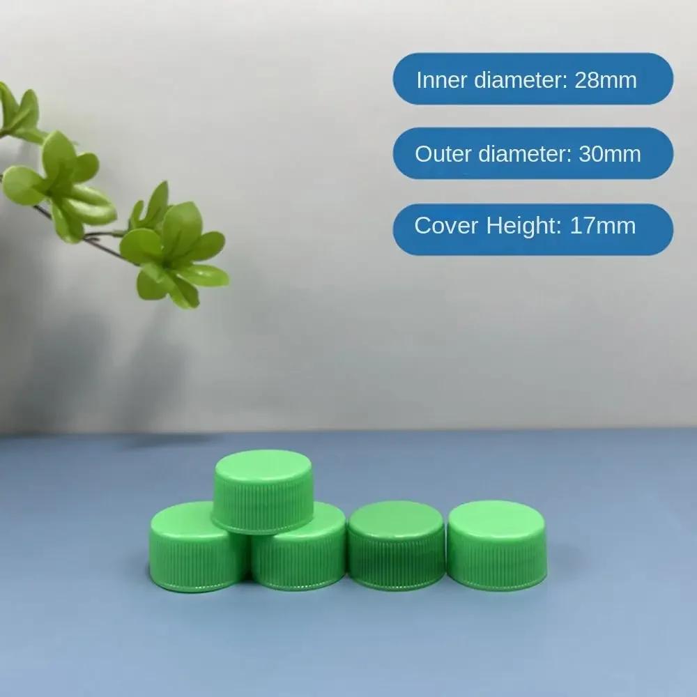 20pcs 28mm Plastic Bottle Cap Multi-purpose Circular Drinking Bottle Cap Reusable with Gasket Screw Bottle Cap