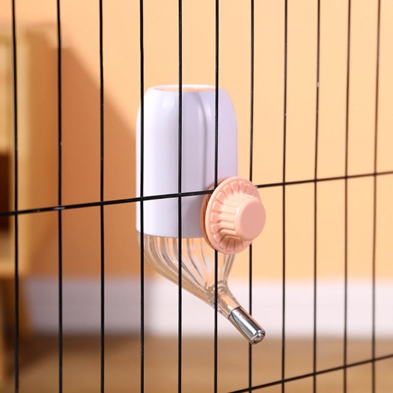 Plastic Water Feeder Bottle Hangings Dispenser Drinker Hamster Cat Dogs Drinking Stainless Steel Pipes Water Dispenser