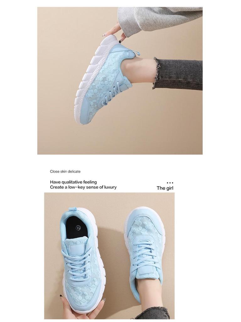 Atmungsaktive weiße Damen-Sneaker - Leicht, bequem und vielseitig für die Frühjahrs-/Sommer-Freizeitkleidung
