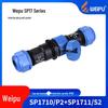 Weipu SP17 Waterproof Aviation Socket - 2 To 10 Pin Options, Rear Nut Design