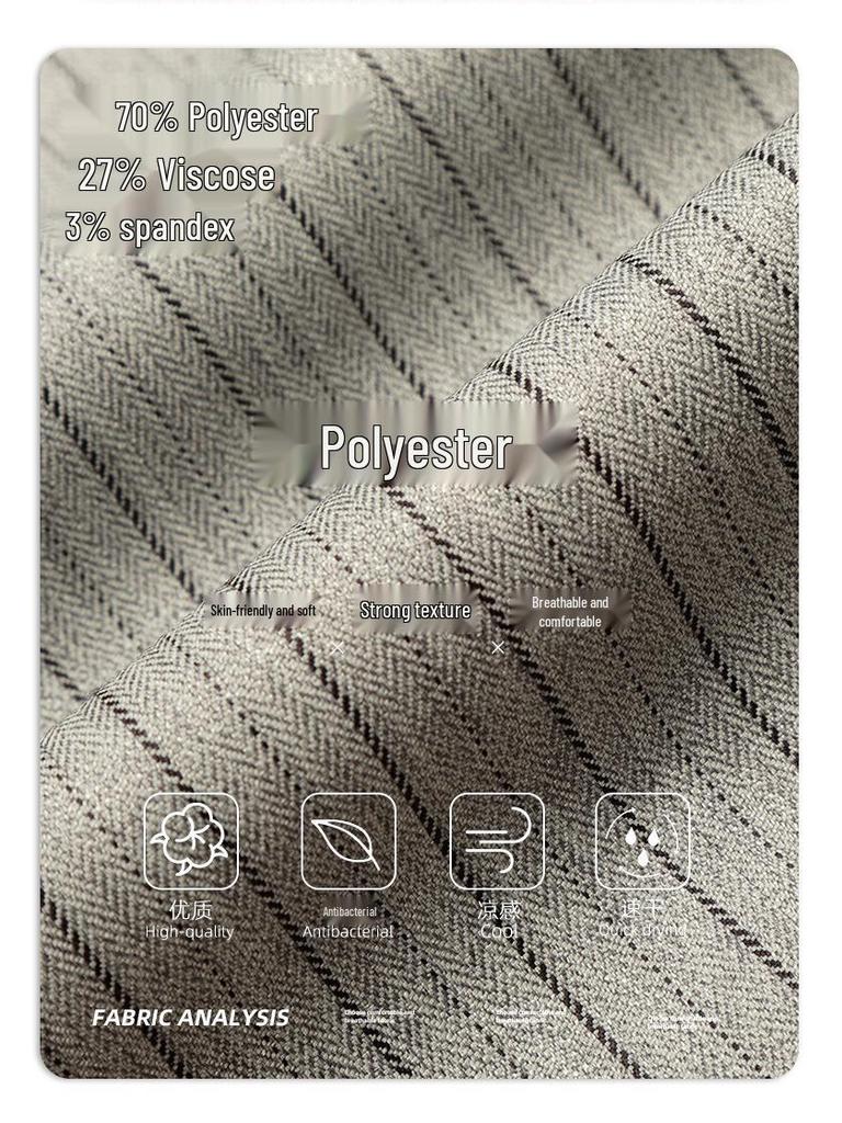 11KN Retro Gray Striped Wide-Leg Suit Pants for Men and Women - Versatile, Trendy, and Slimming Casual Wear