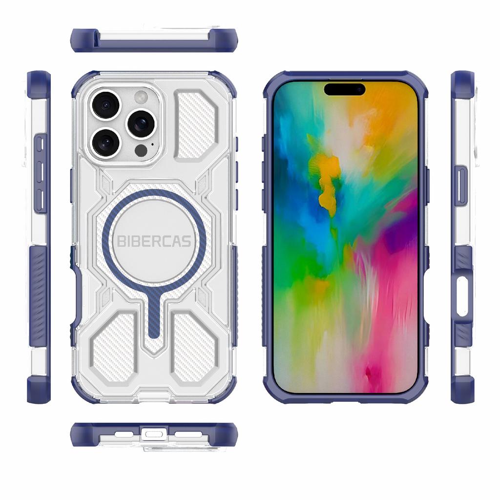 BIBERCAS J-16 Transparent Series For iPhone 16 Pro Max Case Compatible with MagSafe TPU + PC Phone Cover