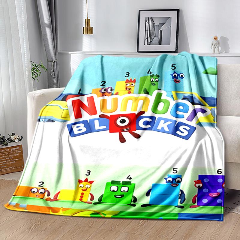 1pc Blanket Numberblocks3 Print Design, Lightweight Blanket for Sofa, Bed- Soft &Warm, Gift for All Seasons like Christmas, Halloween