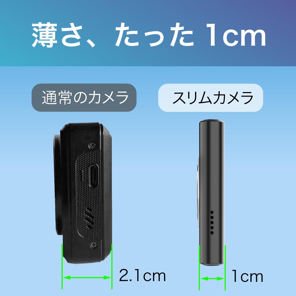 Slim 13MP Effective 5K 16x Digital Compact Digital Ideal for School 1cm Thin Camera, Black, Pixels, Video, Autofocus, Zoom, Built-in Type-C Charging,