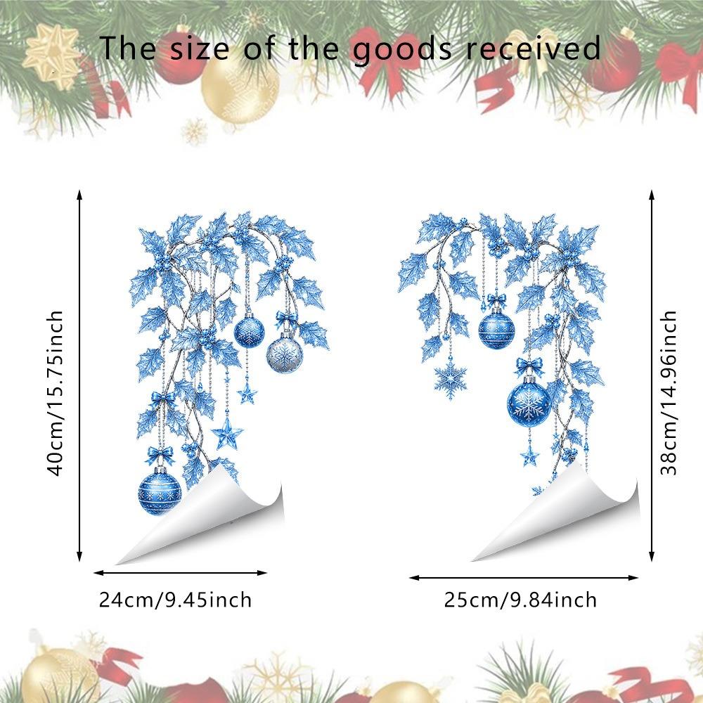 Multicolor Christmas Window Sticker Leaves Flower Vine Christmas Glass Stickers Party Supplies