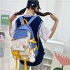 Schoolbag Schoolbag Female Ins Trendy Simple College Student Contrasting Color Backpack High School Junior High School Student Mori Casual Backpack