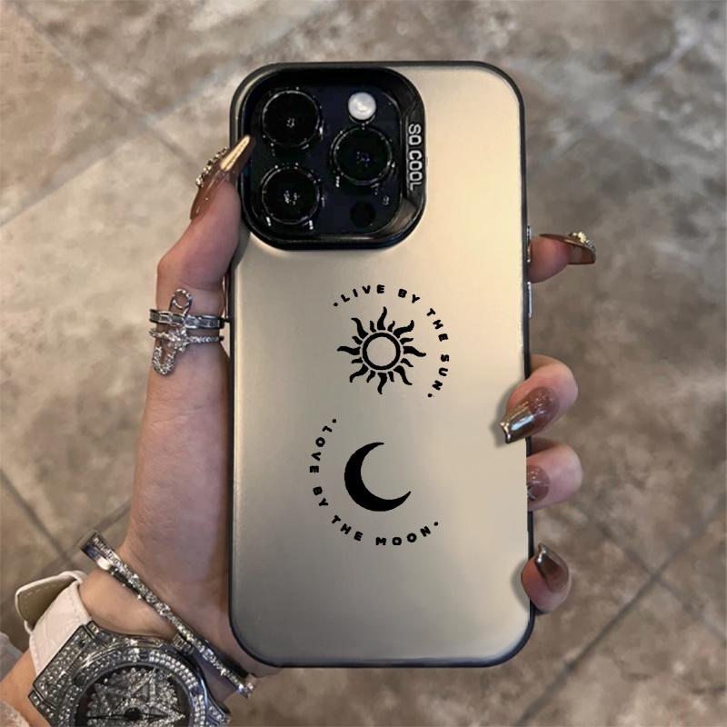 

Creative Black Sun and Moon Pattern Phone Case For iPhone 11 12 13 14 15 16 17 XS XR X 12 13 Plus Max SE series Anti fall durable beautiful gorgeous iPhone 11 Pro Max
