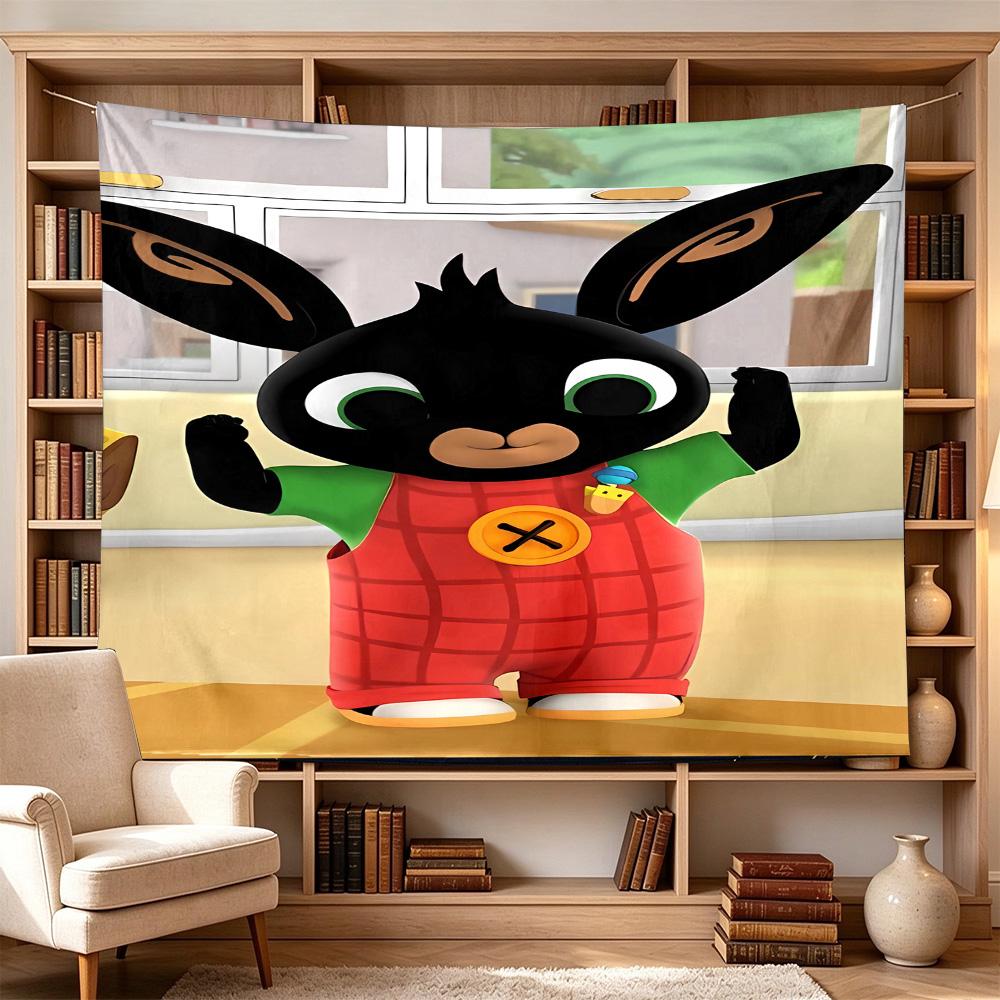 Bunny Birthday Card Large Wall Tapestry,Ideal for Office Backdrops, Holiday Gifts, Home Decor (Living Room, Bedroom, Dorm, Parties), and Outdoor Celeb