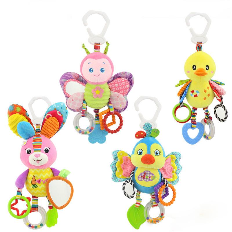 

Baby Bed Windbell Stroller Hanging Bell Built-in BB Newborn Cartoon Animal Plush Toy