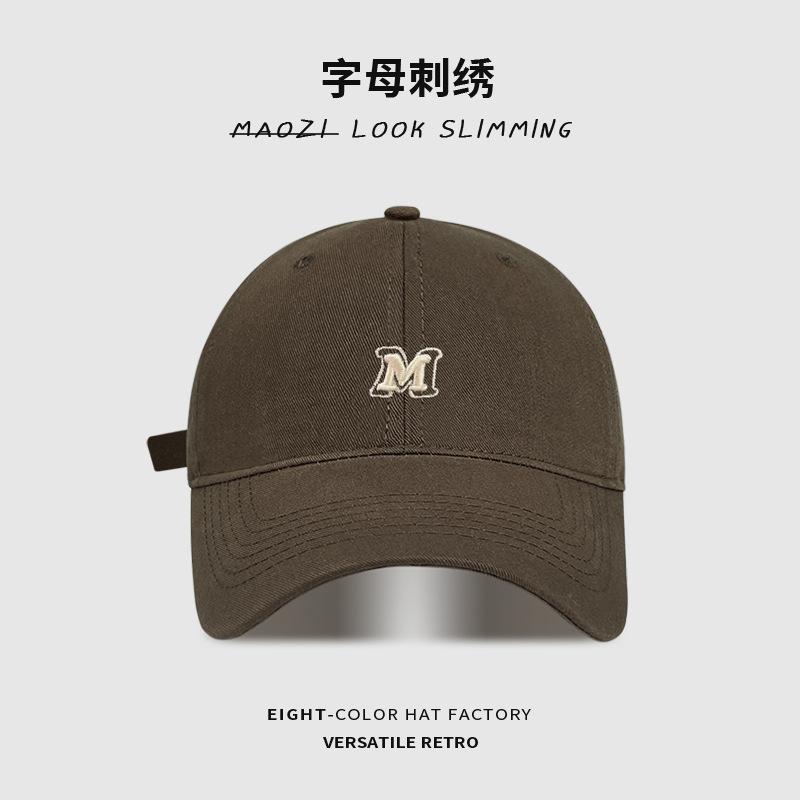 

Big head circumference baseball cap Children s M letter face small visor Fashion versatile face small cap 56-60CM