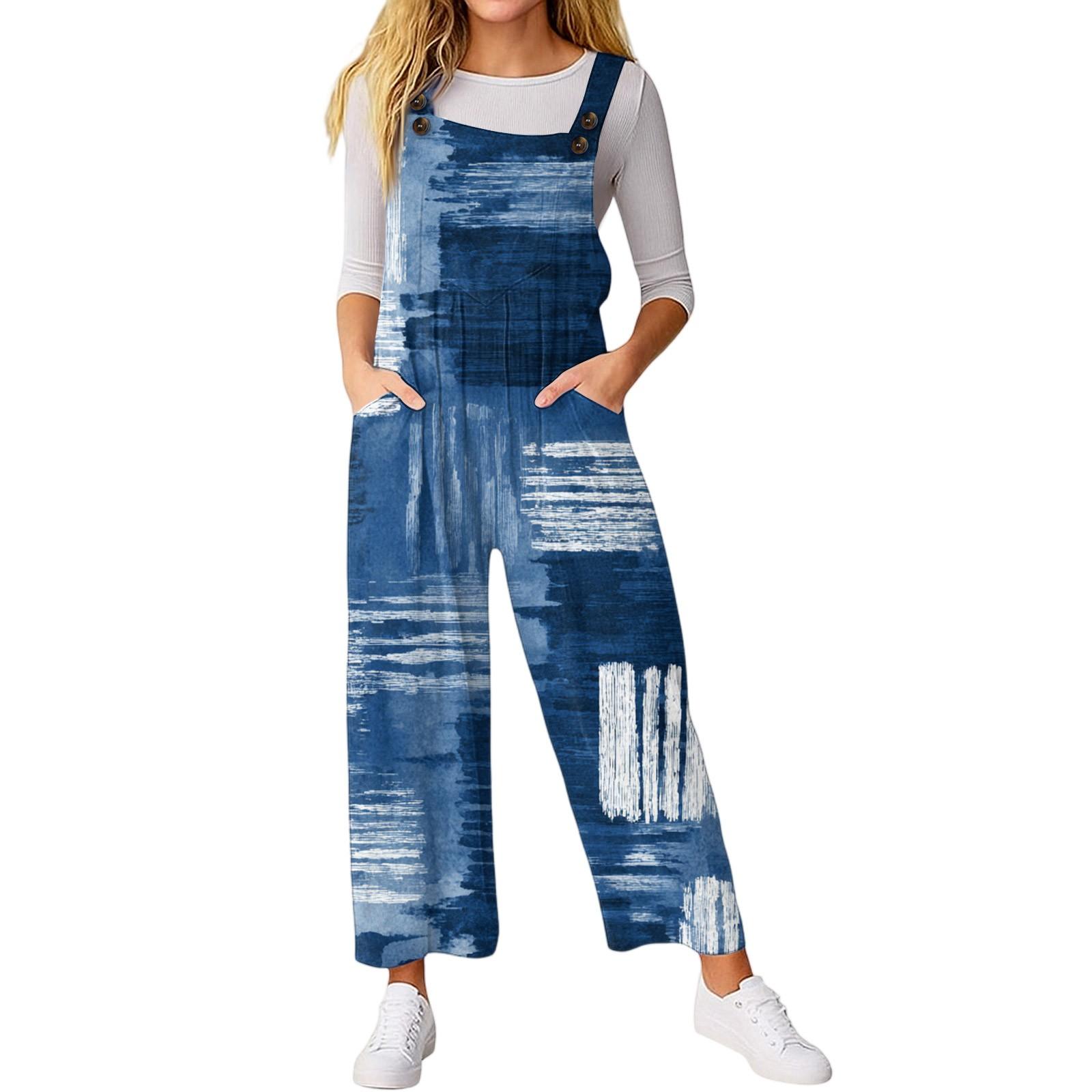 

Женский повседневный комбинезон без рукавов с принтом, модный и свободный комбинезон S