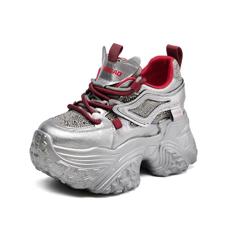 

Осень и зима новая дышащая обувь для папы женская увеличение роста модная универсальная платформа спортивная обувь серебристая высокая ценность супер огонь 39