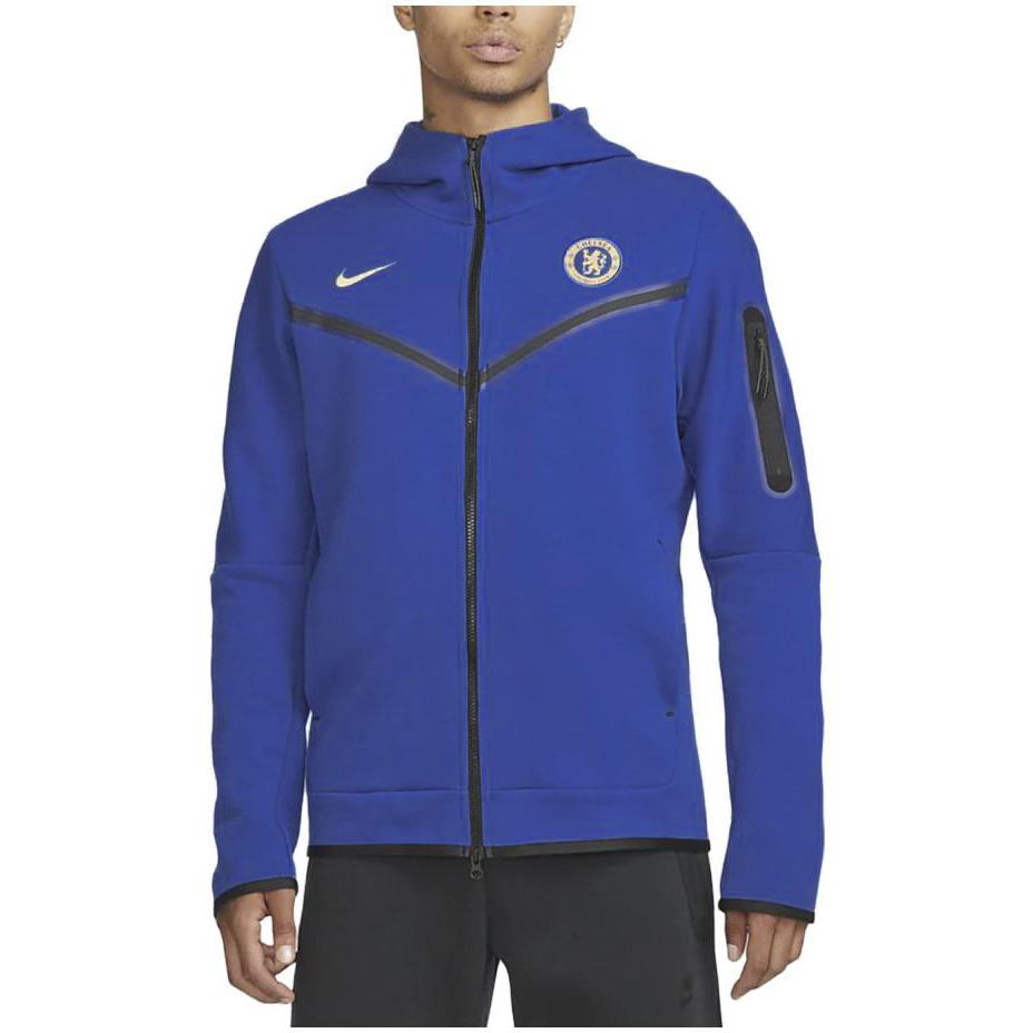 Nike Sportswear Tech Fleece Chelsea FC 2023-2024 Windrunner Full Zip Hoodie Rush Blue/Club Gold Men Streetwear DV4822-495