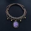 Purpurite 999 Copper Wire Wrapped Necklace, Handmade Gemstone Jewelry Necklace For Memorial Day