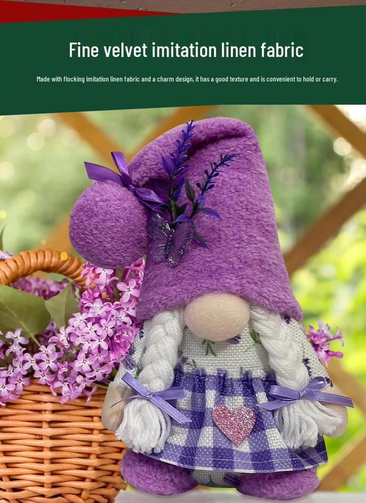 Cross-border Lavender Plush Rudolph Faceless Doll - Mother's Day Gift