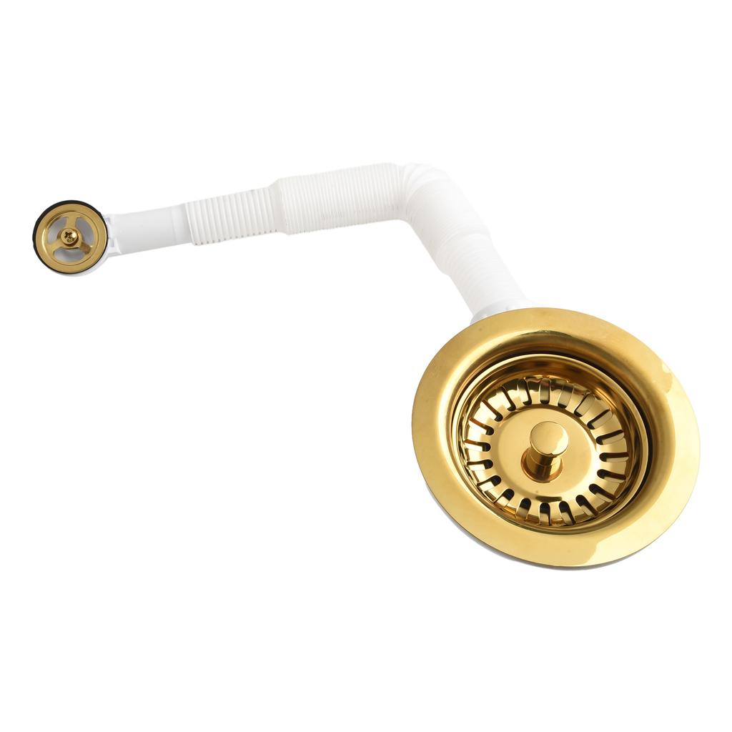 Reliable Drain Sink Downcomer Strainer 114MM Durability Functionality Gold-Plated Lightweight Overflow Prevention