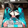 Custom Hatsune Miku Mat Personalized Name, Polyester Washable Indoor Entryway Rug, Gift for Christmas, Easter, Thanksgiving Day
