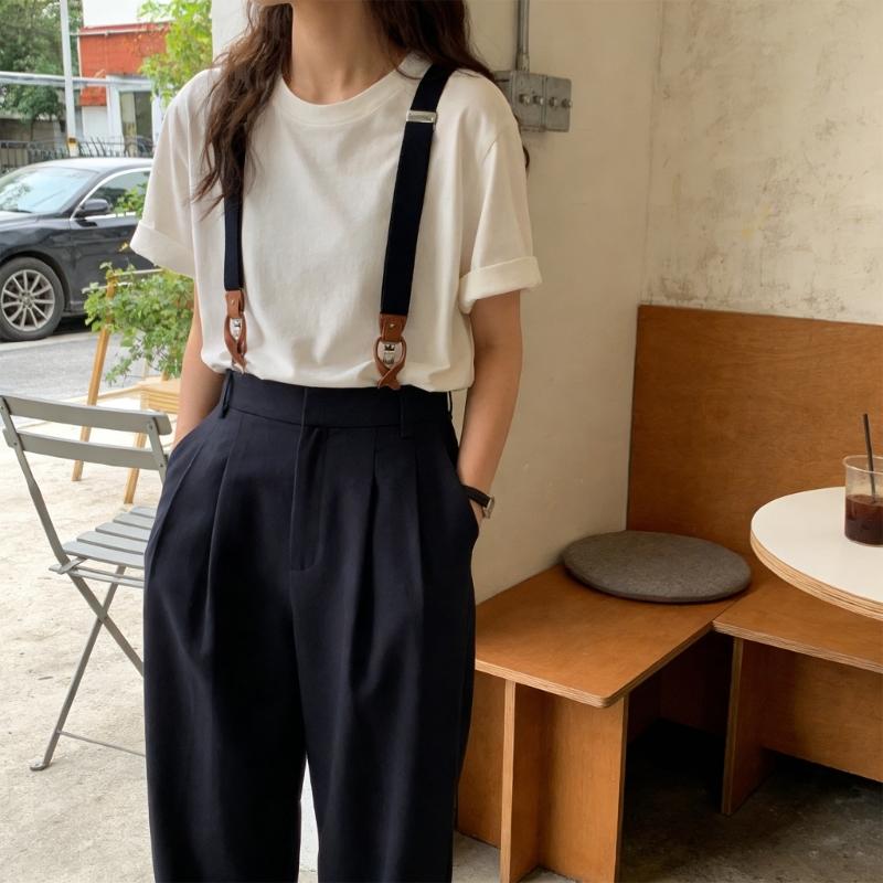 Suspenders For Men And Women Leather Pants Strap And Metal Clips Duable Elastic Polyester Adjustable Pants Accessory