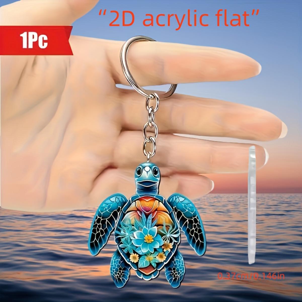 

Cute Turtle Acrylic Pendant, Lovely 2D Flat Design Keychain for Car Keys, Ideal Decoration & Perfect Christmas Gift