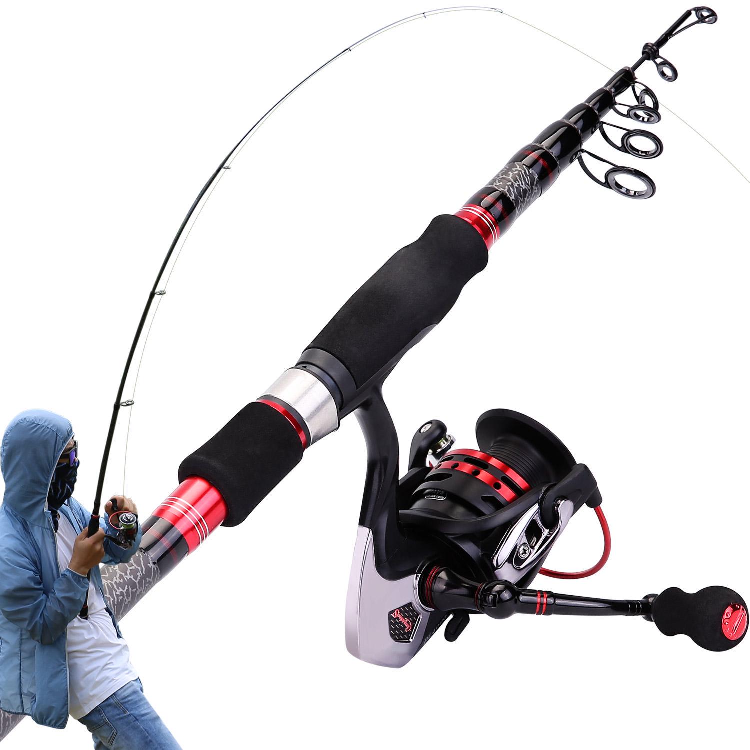 

Удочки и катушки Sougayilang Комбинированная удочка из углеродного волокна и спиннинговая катушка, изготовленная на станке с ЧПУ 1.8mRod&2000reel