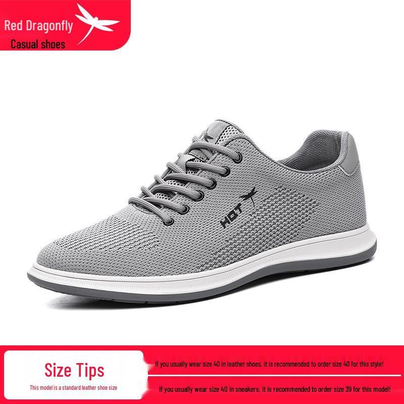 Red Dragonfly Men s Breathable Flyknit Running Shoes - Versatile & Comfortable for Summer 41