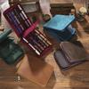 Vintage Crazy Horse Leder Federmäppchen mit 12 Fächern für Rollerball Füllfederhalter Sammlung & Aufbewahrung Geschenkbox Enthalten