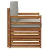 Outdoor Sofa Set Solid Acacia Wood and Polyester Natural