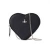 Vivienne Westwood Saffiano Heart Chain Small Crossbody Bag 58010001ws000bn402i