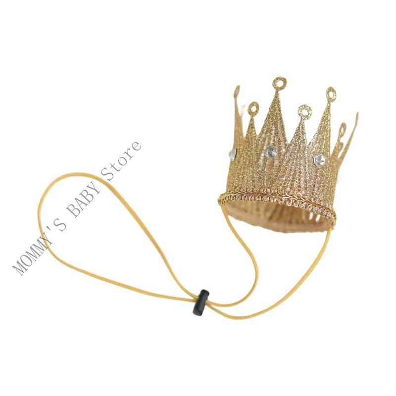 Adjustable Royal Design Hair Ornament For Infants Girls Fashionable Infant Crowns for Celebrations Polyester Accessory