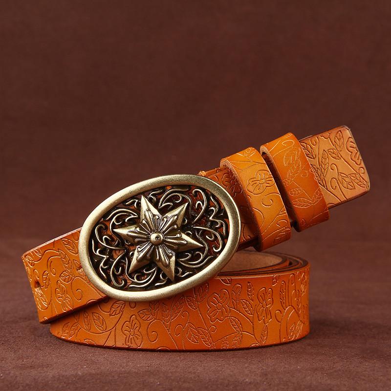 Handmade Genuine Leather Waist Belt With Antique Alloy Closure For Daily Fashion