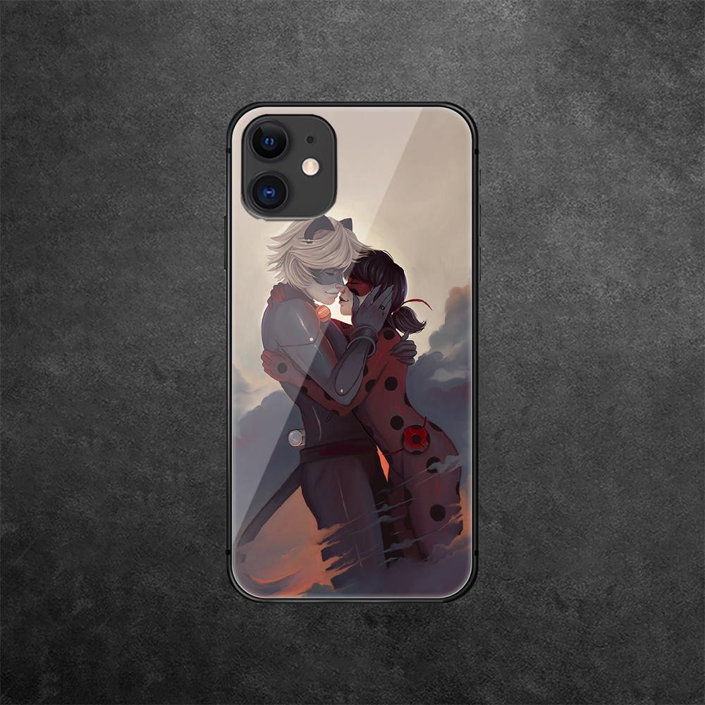 Cumpără Lady-bug Girl Tempered Glass Phone Case Cover For IPhone