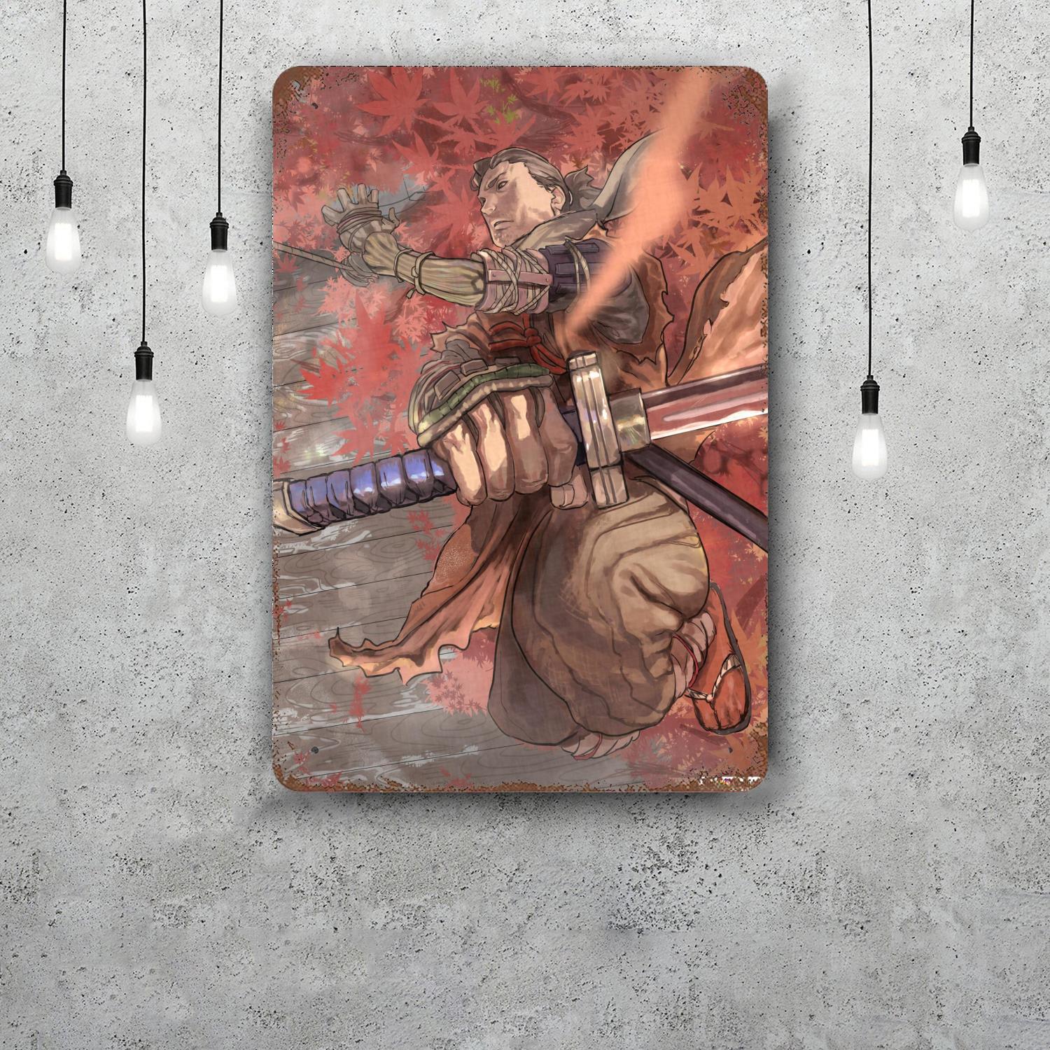 

sekiro Vintage Tin Sign Home Decor Wall Decor Art Wall Mural Room Decoration Decor Retro Metal Sign Plate Bar Posters 20x30cm（7.8x11.8inch）