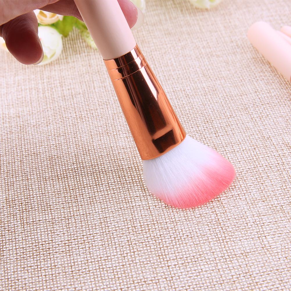 7pcs/set Wood Makeup Brush Foundation Contour Concealer Blush Pen