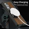 Fashion Front Glass Protector Leather Case For Samsung Galaxy Z Fold4 Zfold4 Fold 3 Fold3 Fold 4 Comfortable Kickstand Cover