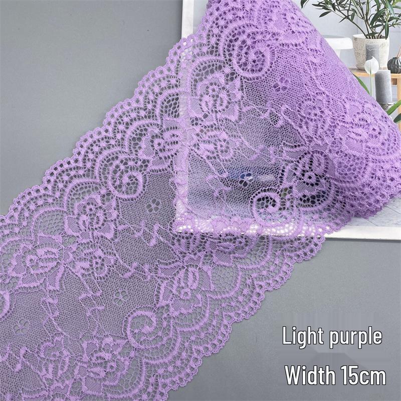 15cm Colorful Soft Elastic Lace Trim for Lingerie and Skirt Hem