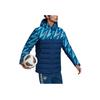Adidas Geometric Pattern Print Color Block Long Sleeve Hooded Down Jacket Men Outerwear Blue GR4230
