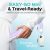 COSLUS Mini Water Flosser for Travel: Portable Compact Design, Cordless Oral Irrigator with 4 Jet Tips, Removable Tank, IPX7 Waterproof, for Braces, S