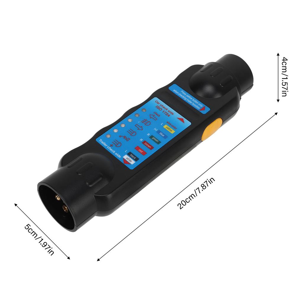 Trailer Socket Tester 7 Pin Electrical Tow Bar Wiring Circuit Light Test Tool for Truck RV