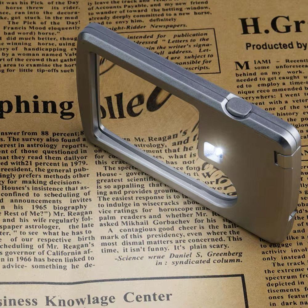 LED Jewellery Magnifying Glass 3X 6X Reading Magnifying Card Type Magnifying Glass Kids