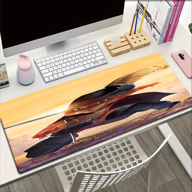 Puss In Boots Theme Mouse Pad, Non Slip Rubber Base, Multifunctional Office & Home Decor, Perfect for Workspace Personalization.