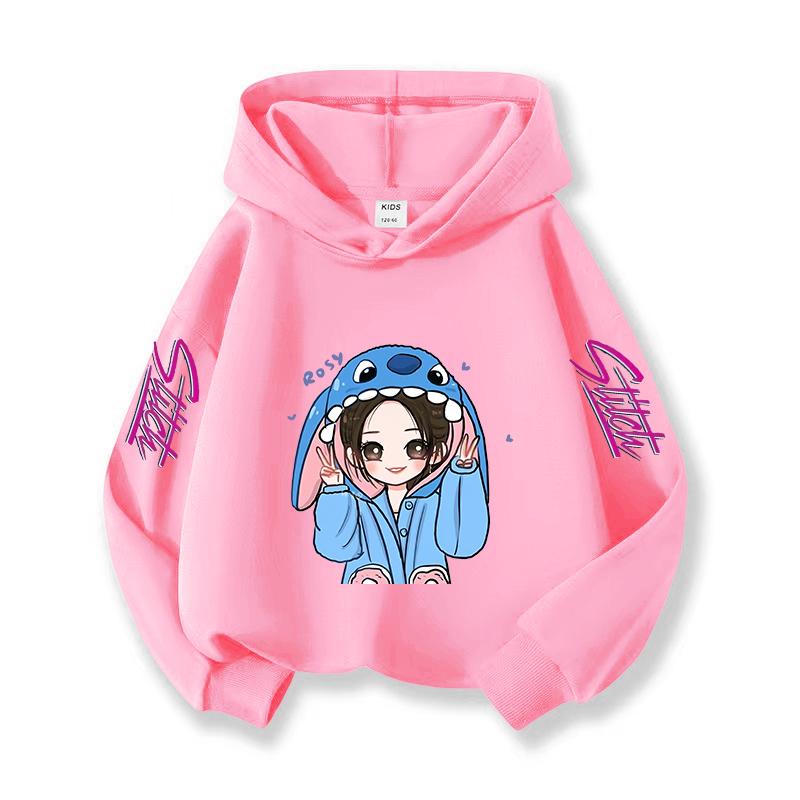Children's Hoodie Christmas Gift Girls Winter Stitch Pattern Hoodie Girls Long Sleeve Comfortable Soft Top