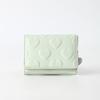 Women Cute Heart Embossed Slim Leather Wallet Small Trifold Wallet Cash Pocket Card Holder with ID Window