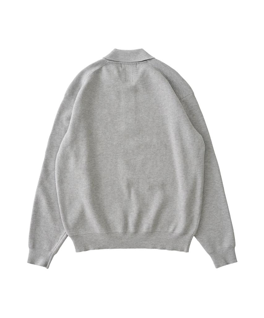 ANALOG MOOD Hachi Button-Up Collar Knit (Gray)