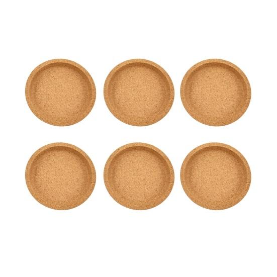 Coaster, Strong Heat Insulation Cork Coaster, Anti-Slip Performance Round Cork Coaster with Three-Dimensional Rim Design